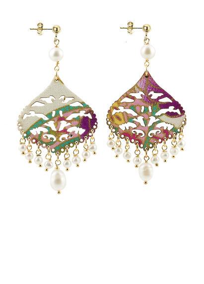 Orecchini Chandelier Goccia Perla - Lebole Maison